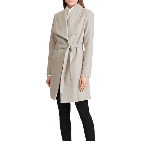 ralph lauren crepe wrap coat